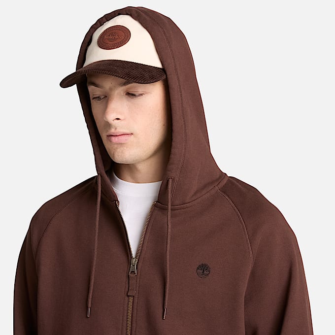 Exeter River Hoodie mit durchgehendem Reiverschluss fr Herren in Dunkelbraun TBL Braun ALT3