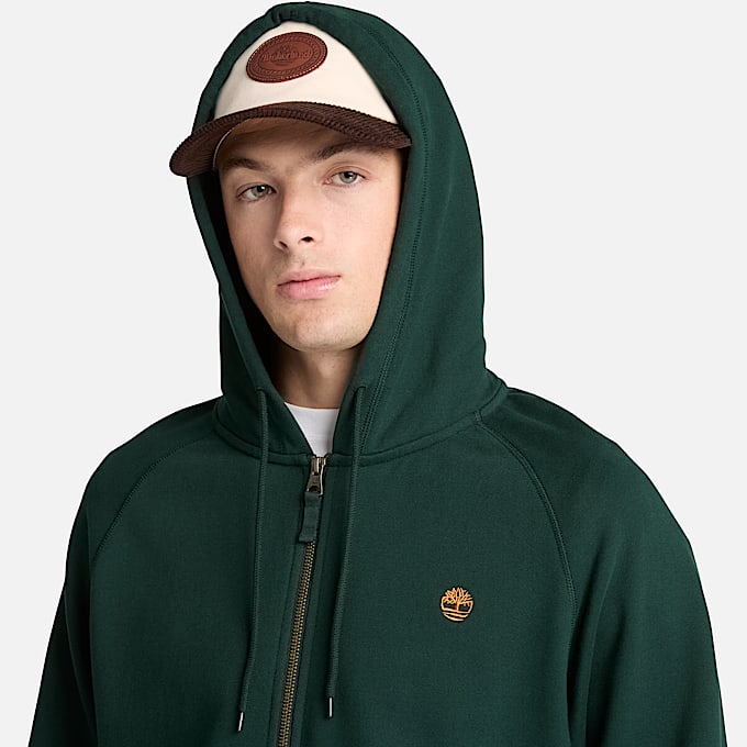 Exeter River Hoodie mit durchgehendem Reiverschluss fr Herren in Dunkelgrn TBL Grn ALT3