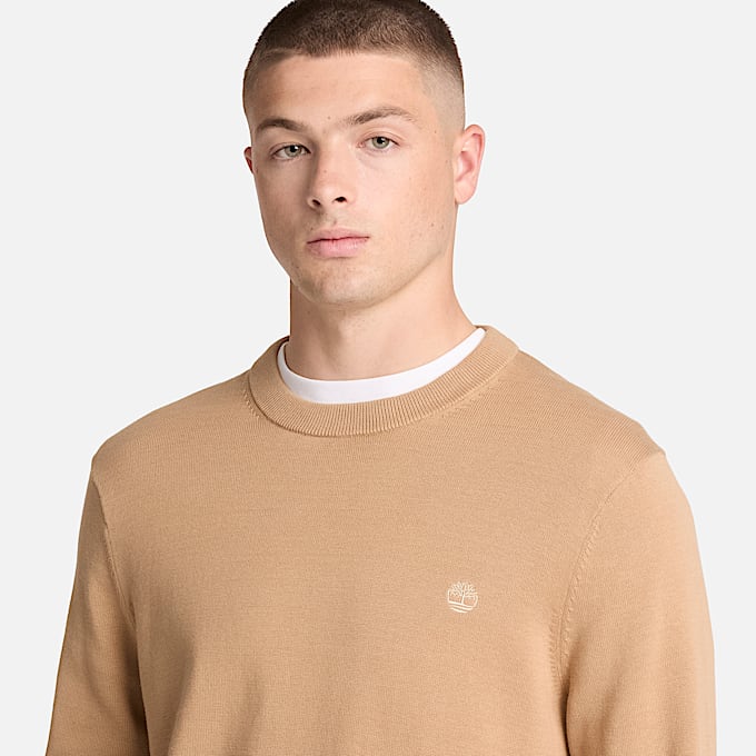 Williams River Baumwollpullover mit Rundhalsausschnitt fr Herren in Hellbraun TBL Braun ALT3