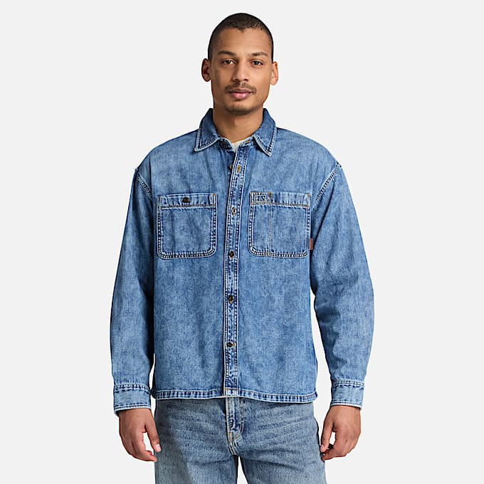 DenimHemd mit Tasche fr Herren in Blau TBL Blau ALT1