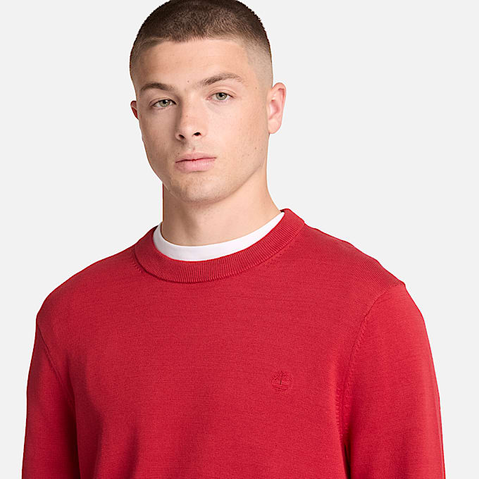 Williams River Baumwollpullover mit Rundhalsausschnitt fr Herren in Rot TBL Rot ALT3