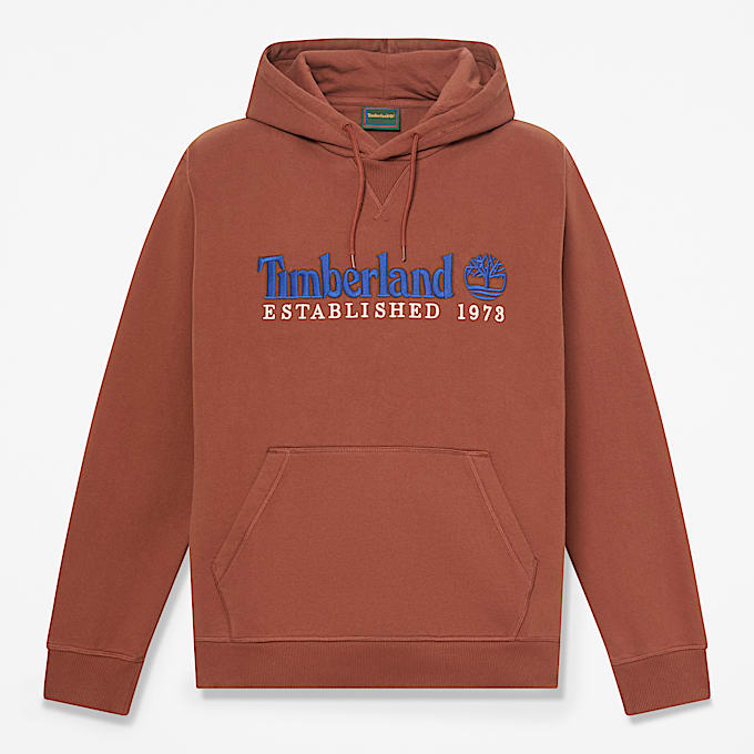Hoodie mit Established 1973Logostickerei fr Herren in Braun TBL Braun HERO