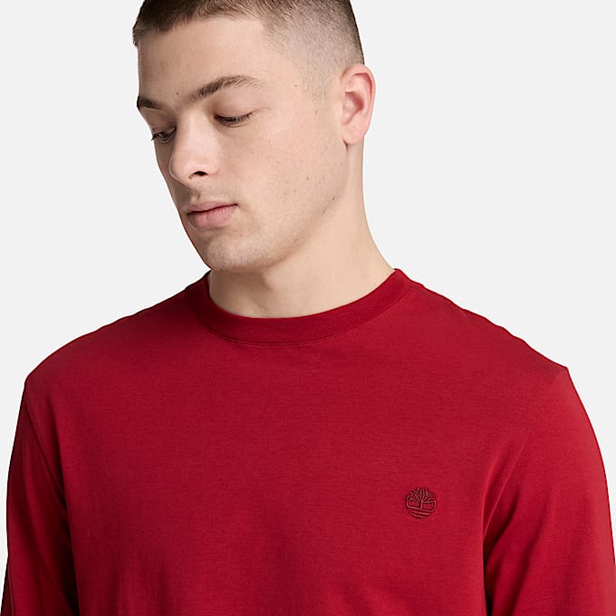 Dunstan River Langarmshirt in schmaler Passform mit Stickerei fr Herren in Rot TBL Rot ALT3