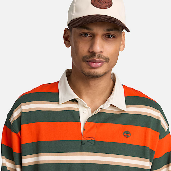 Langrmeliges RugbyPolohemd fr Herren in Orange TBL Orange ALT3