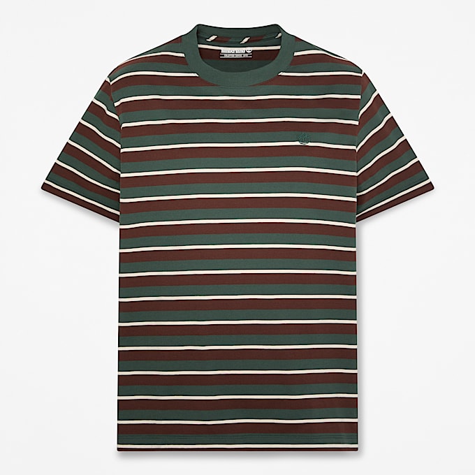 Gestreiftes KurzarmTShirt fr Herren in Dunkelgrn TBL Grn HERO
