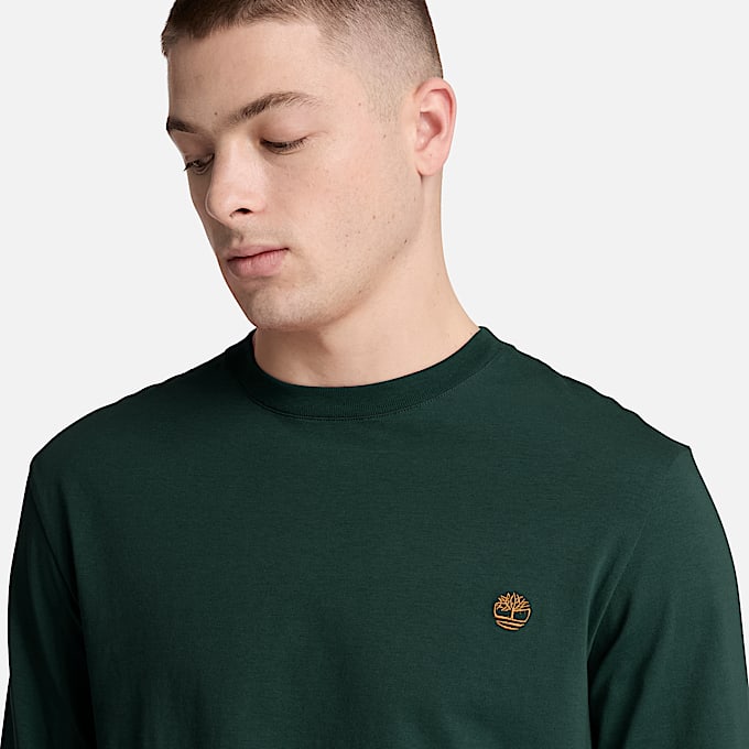 Dunstan River Langarmshirt in schmaler Passform mit Stickerei fr Herren in Dunkelgrn TBL Grn ALT3