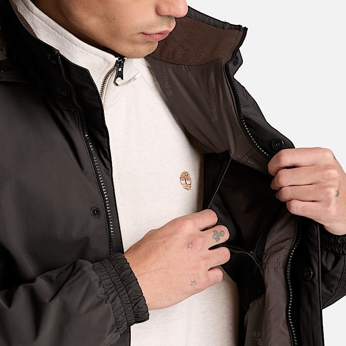 Wasserdichte isolierte Bomberjacke fr Herren in Schwarz TBL Schwarz ALT3