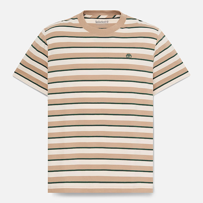 Gestreiftes KurzarmTShirt fr Herren in Hellbraun TBL Braun HERO