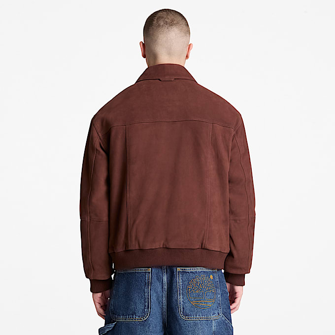 Bomberjacke aus Leder fr Herren in Dunkelbraun TBL Braun ALT8