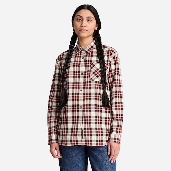 Mittelschweres FlanellLangarmhemd fr Damen in Beige TBL Beige ALT1