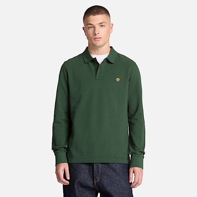 Millers River LangarmPoloshirt fr Herren in Dunkelgrn TBL Grn ALT1