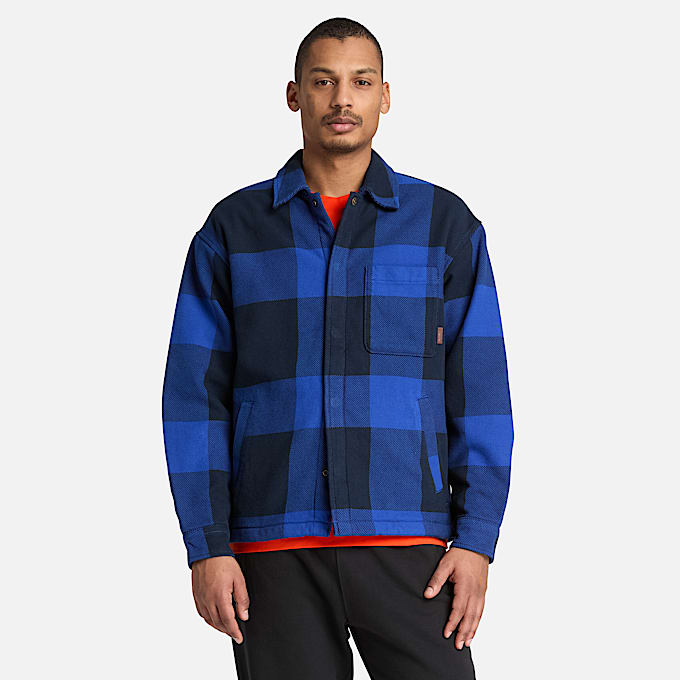 Karierte Hemdjacke mit Fleecefutter fr Herren in Blau TBL Blau ALT1