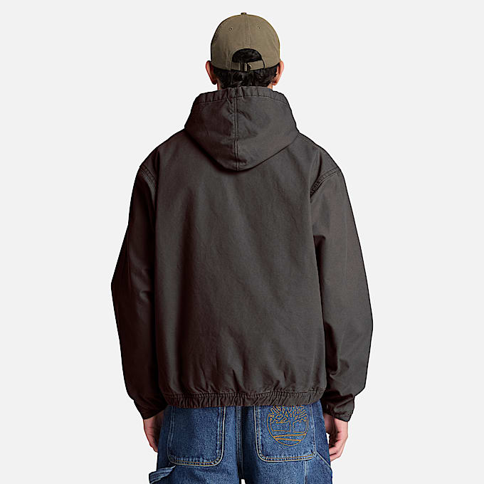 CanvasBomberjacke mit Kapuze fr Herren in Schwarz TBL Schwarz ALT8