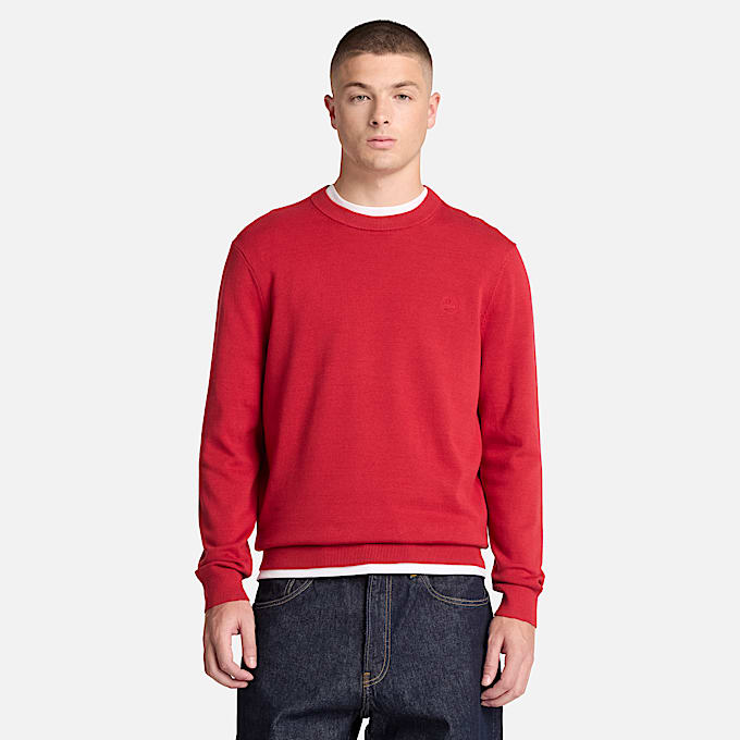 Williams River Baumwollpullover mit Rundhalsausschnitt fr Herren in Rot TBL Rot ALT1