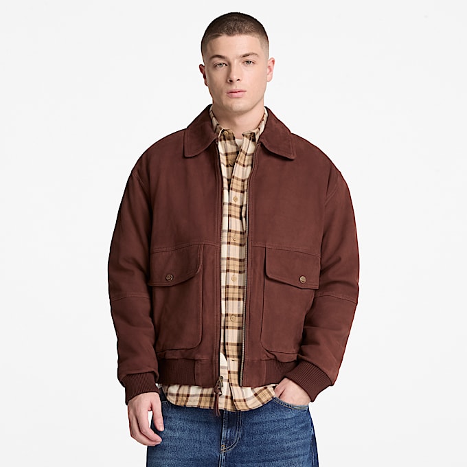 Bomberjacke aus Leder fr Herren in Dunkelbraun TBL Braun ALT1