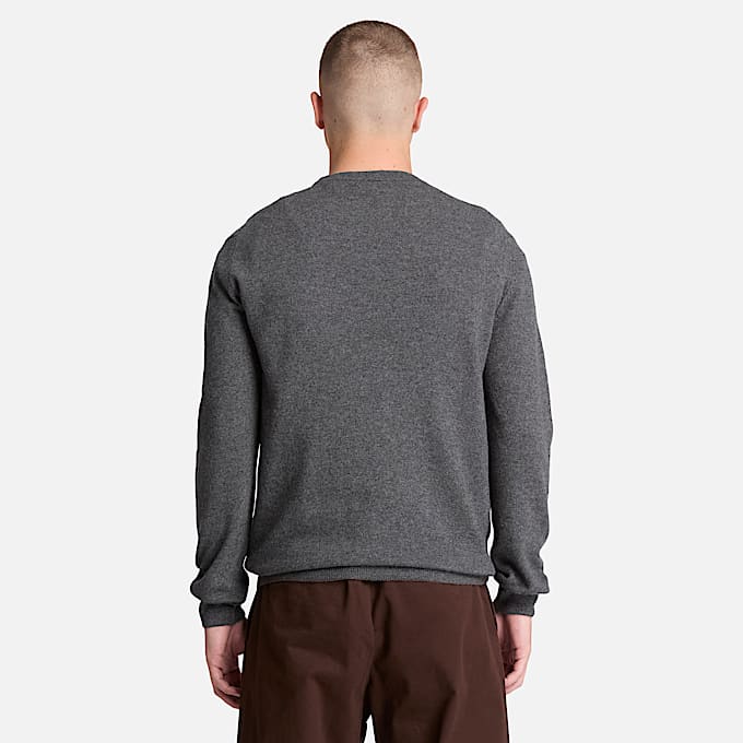 Cohas Brook Pullover mit Rundhalsausschnitt aus Merinowolle fr Herren in Dunkelgrau TBL Grau ALT8