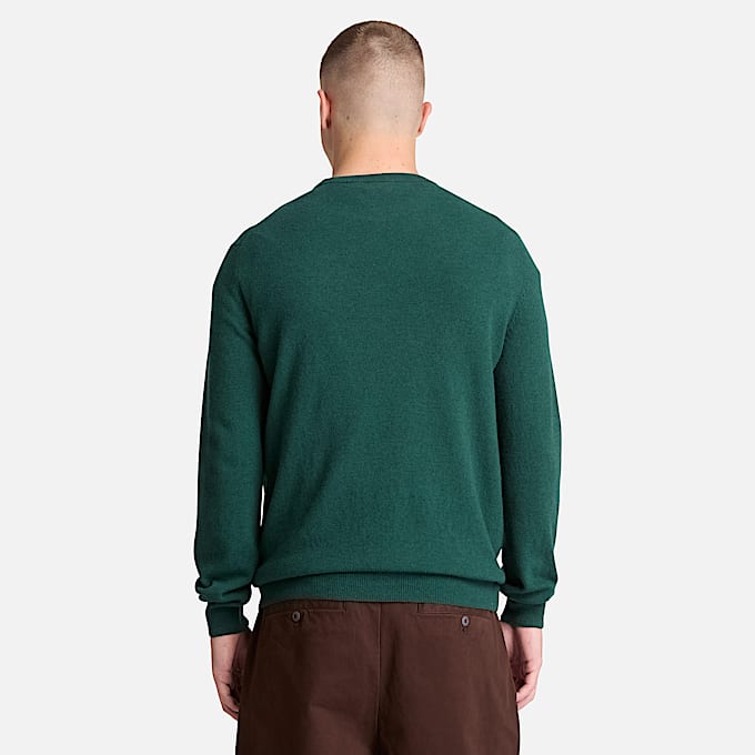 Cohas Brook Pullover mit Rundhalsausschnitt aus Merinowolle fr Herren in Dunkelgrn TBL Grn ALT8