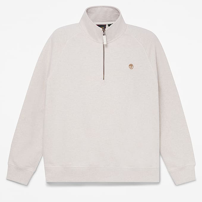 Exeter River Sweatshirt mit gesticktem Logo und Viertelreiverschluss fr Herren in Hellbeige TBL Beige HERO