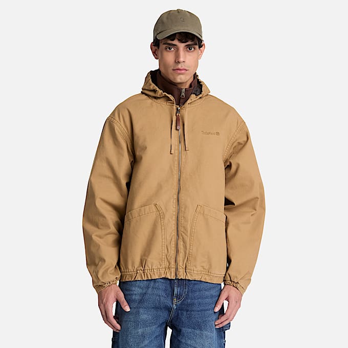 CanvasBomberjacke mit Kapuze fr Herren in Braun TBL Braun ALT1