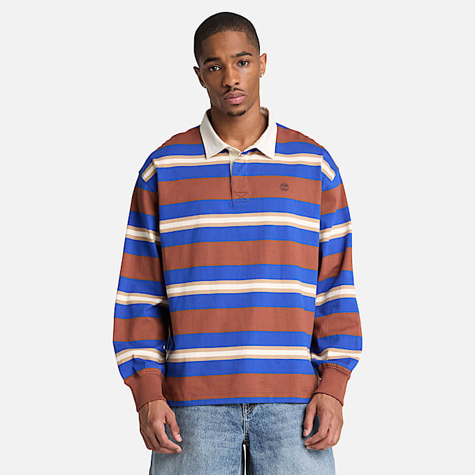 Langrmeliges RugbyPolohemd fr Herren in Braun TBL Braun ALT1