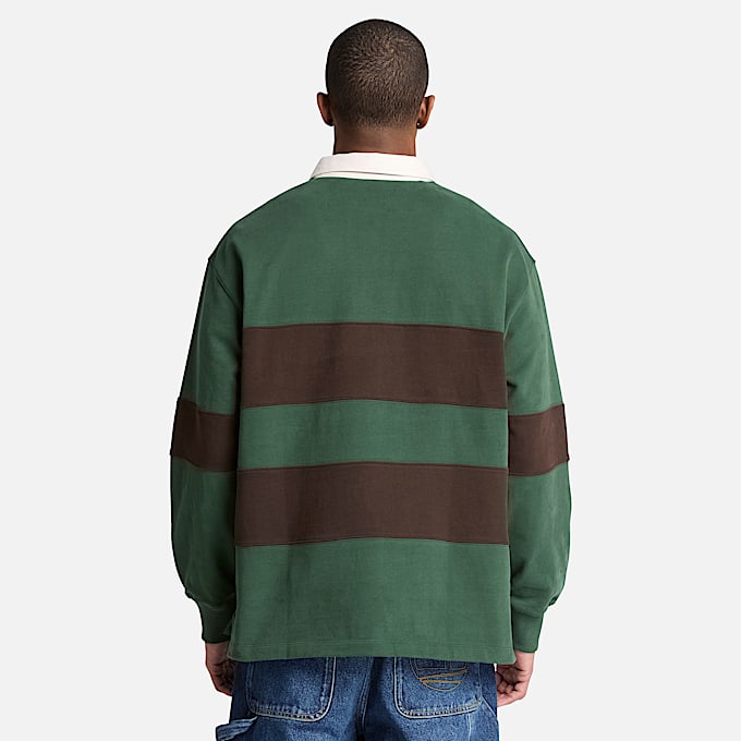 RugbyPoloSweatshirt fr Herren in DunkelgrnDunkelbraun TBL Grn ALT8