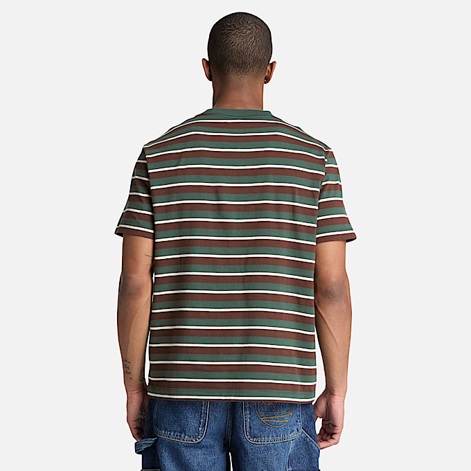 Gestreiftes KurzarmTShirt fr Herren in Dunkelgrn TBL Grn ALT8