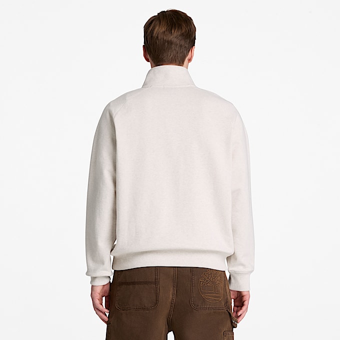 Exeter River Sweatshirt mit gesticktem Logo und Viertelreiverschluss fr Herren in Hellbeige TBL Beige ALT8