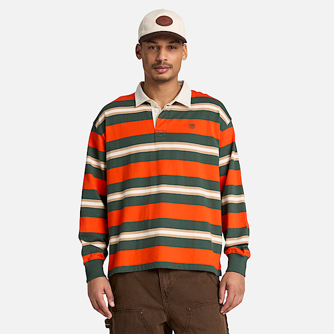 Langrmeliges RugbyPolohemd fr Herren in Orange TBL Orange ALT1