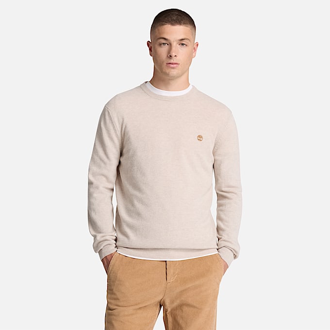 Cohas Brook Pullover mit Rundhalsausschnitt aus Merinowolle fr Herren in Hellbeige TBL Beige ALT1