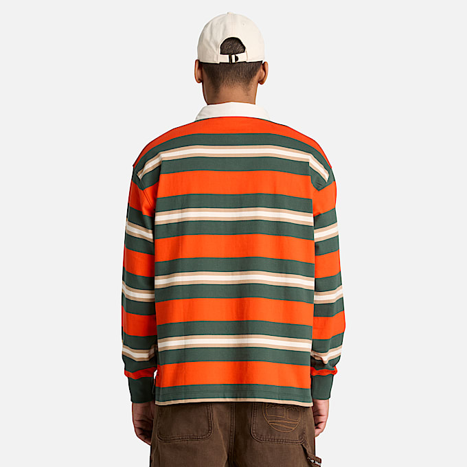 Langrmeliges RugbyPolohemd fr Herren in Orange TBL Orange ALT8