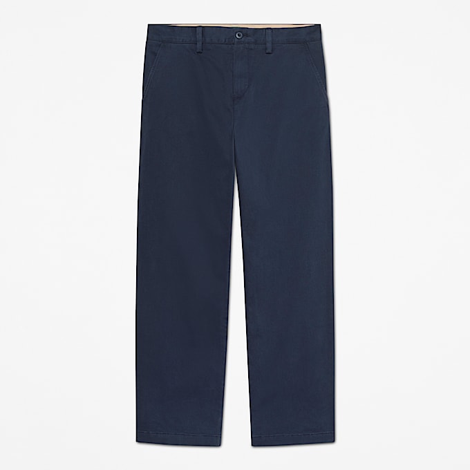 Chinohose aus schwerem gepeachtem Twill fr Herren in Dunkelblau TBL Blau HERO