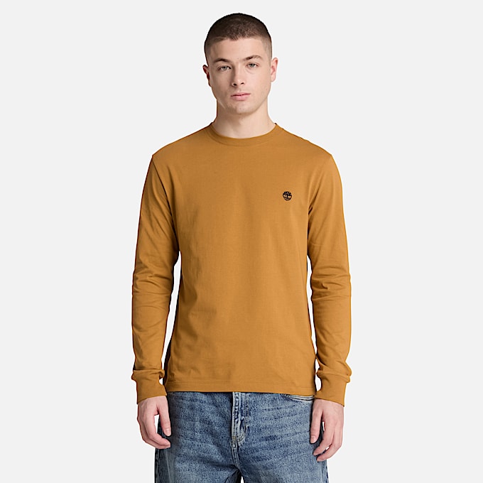 Dunstan River Langarmshirt in schmaler Passform mit Stickerei fr Herren in Gelb TBL Gelb ALT1