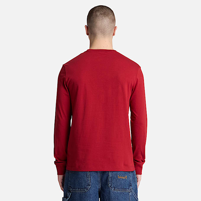 Dunstan River Langarmshirt in schmaler Passform mit Stickerei fr Herren in Rot TBL Rot ALT8