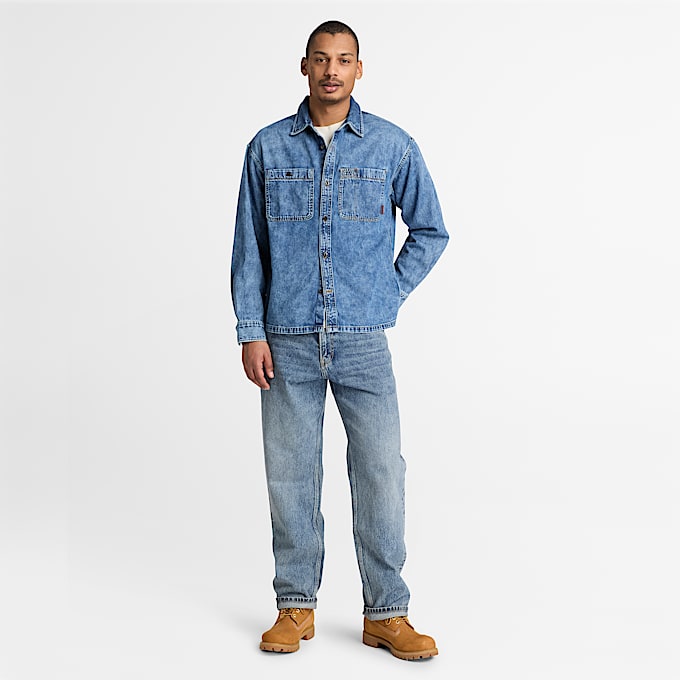 DenimHemd mit Tasche fr Herren in Blau TBL Blau ALT2