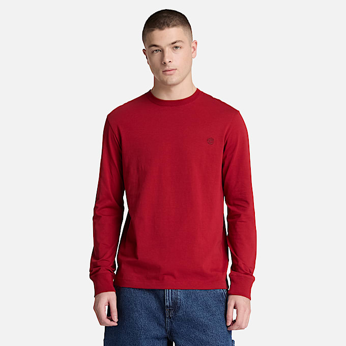 Dunstan River Langarmshirt in schmaler Passform mit Stickerei fr Herren in Rot TBL Rot ALT1