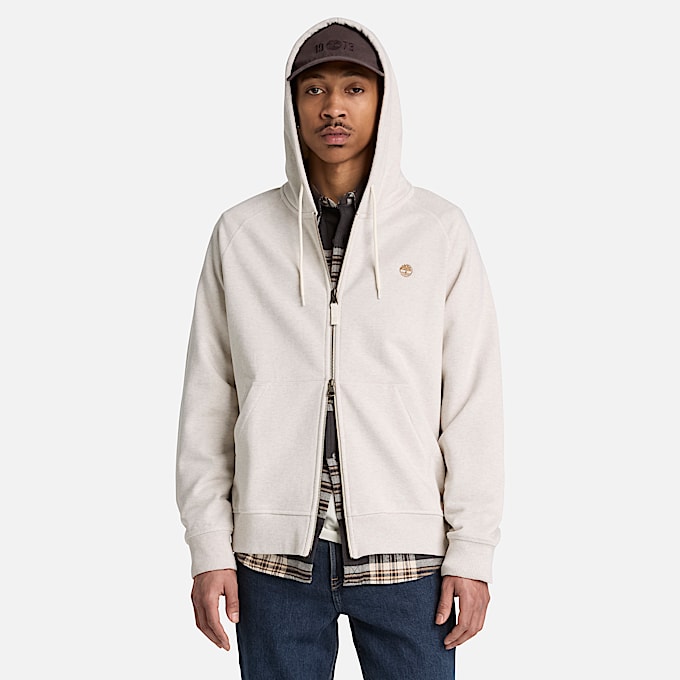 Exeter River Hoodie mit durchgehendem Reiverschluss fr Herren in Hellbeige TBL Beige ALT1