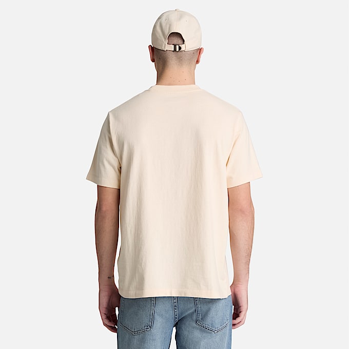 KurzarmTShirt mit Lederaufnher fr Herren in Beige TBL Beige ALT8