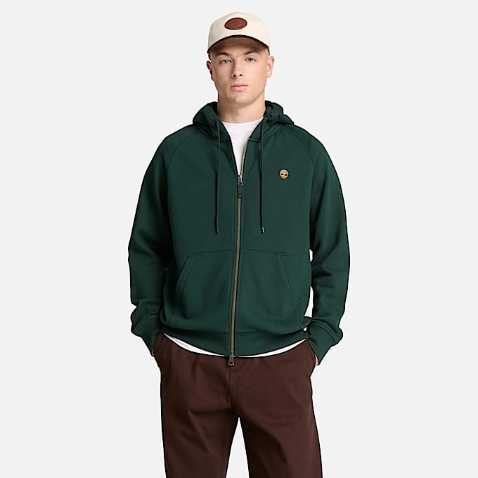 Exeter River Hoodie mit durchgehendem Reiverschluss fr Herren in Dunkelgrn TBL Grn ALT1