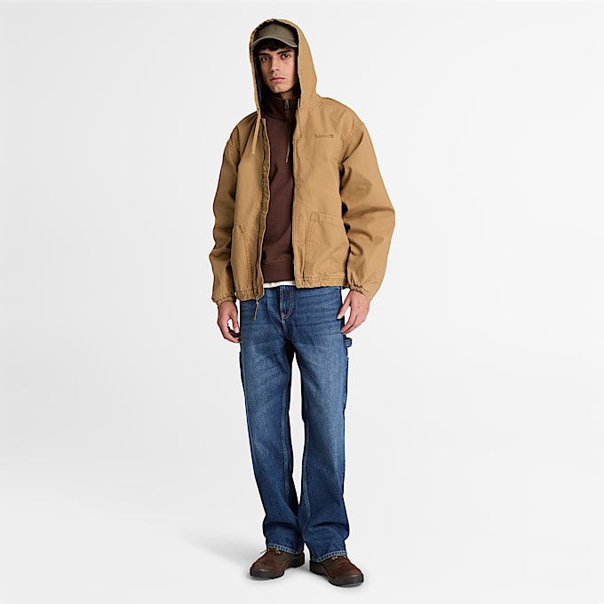 CanvasBomberjacke mit Kapuze fr Herren in Braun TBL Braun ALT2