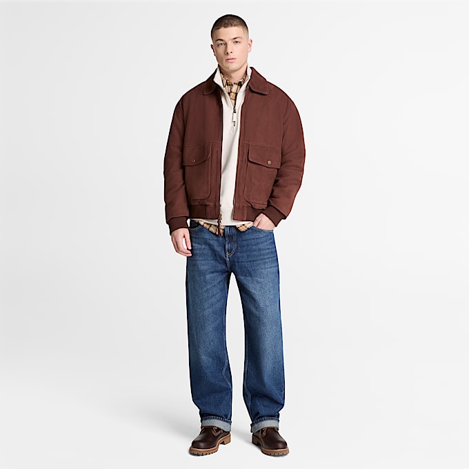 Bomberjacke aus Leder fr Herren in Dunkelbraun TBL Braun ALT2