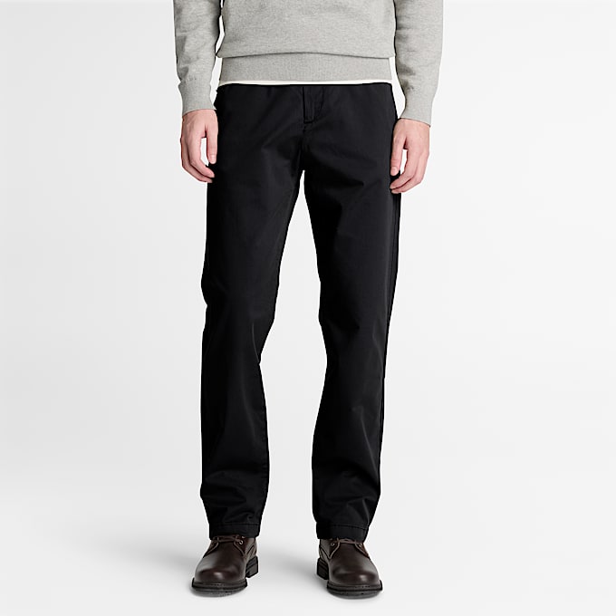 Claremont Chinohose aus Twill mit geradem Bein fr Herren in Schwarz TBL Schwarz ALT1