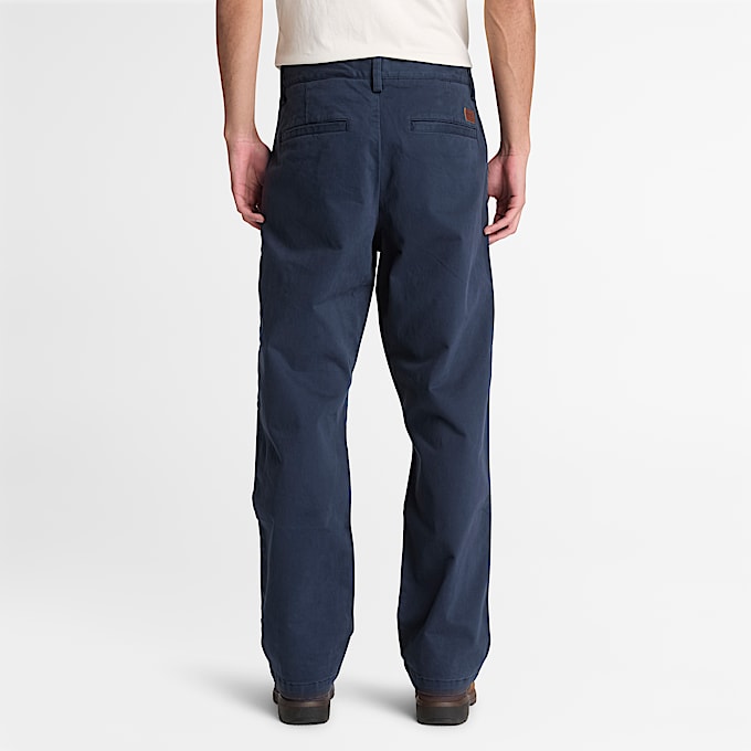 Chinohose aus schwerem gepeachtem Twill fr Herren in Dunkelblau TBL Blau ALT8