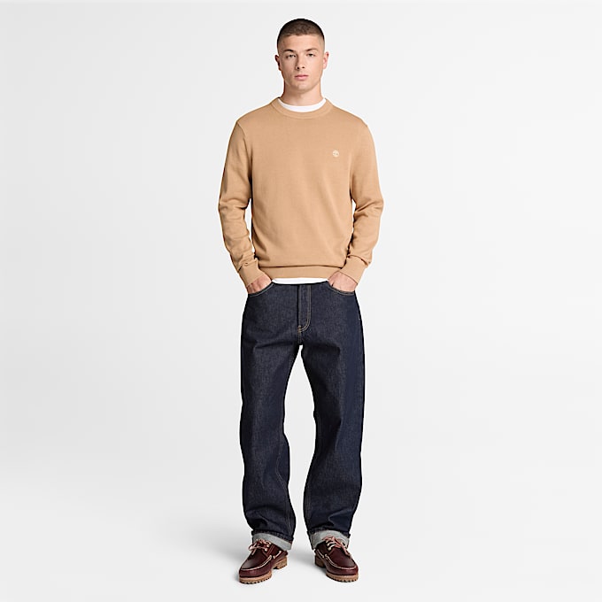 Williams River Baumwollpullover mit Rundhalsausschnitt fr Herren in Hellbraun TBL Braun ALT2