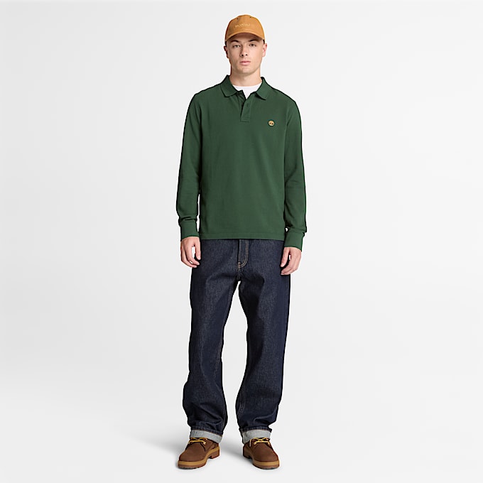 Millers River LangarmPoloshirt fr Herren in Dunkelgrn TBL Grn ALT2