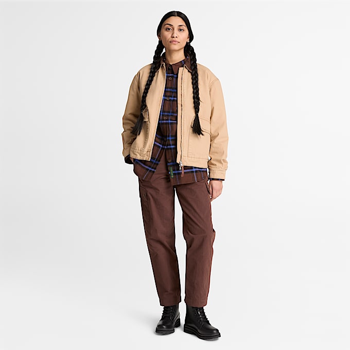 Karierte Hemdjacke fr Damen in Dunkelbraun TBL Braun ALT2