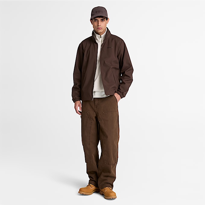 Winddichte SoftshellJacke mit durchgehendem Reiverschluss fr Herren in Dunkelbraun TBL Braun ALT2