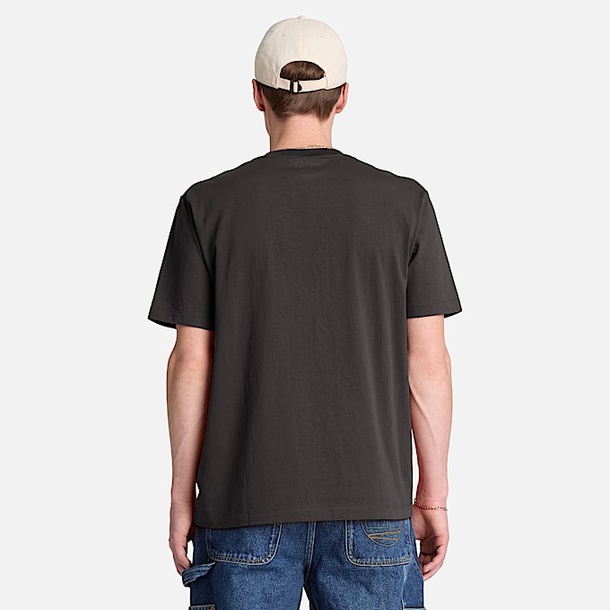 KurzarmTShirt mit Established 1973Stickerei fr Herren in Schwarz TBL Schwarz ALT8