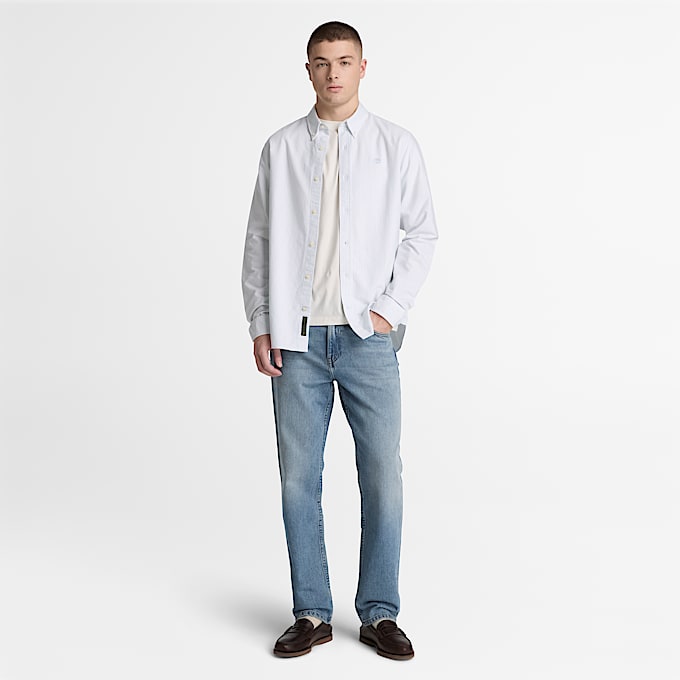 Gestreiftes Lake Warner Oxfordhemd fr Herren in Blau TBL Blau ALT2