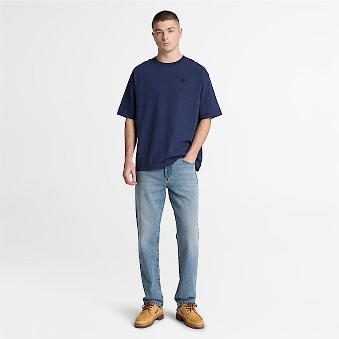 Dunstan River KurzarmTShirt mit lockerer Passform fr Herren in Dunkelblau TBL Blau ALT2