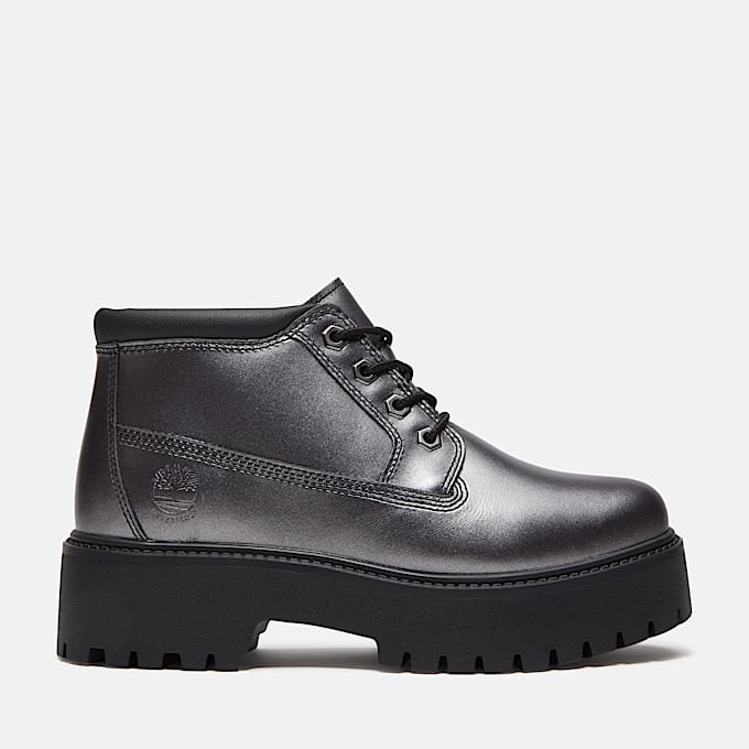 Halbhoher wasserdichter Stone Street Boot mit Plateausohle fr Damen in Grau TBL Grau HERO